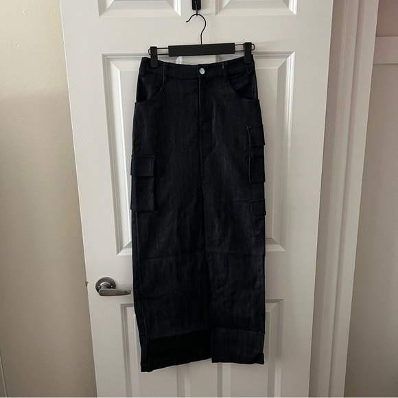 New NWT Line and Dot Mora Maxi Skirt in Charcoal Size XS - Picture 2 of 16